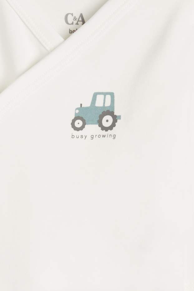 Baby Boys - Multipack of 5 - farmyard - wrapover baby bodysuit - mint green