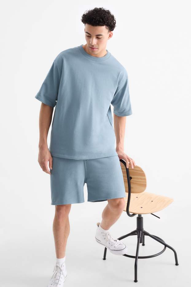 Hommes - Short en molleton - bleu