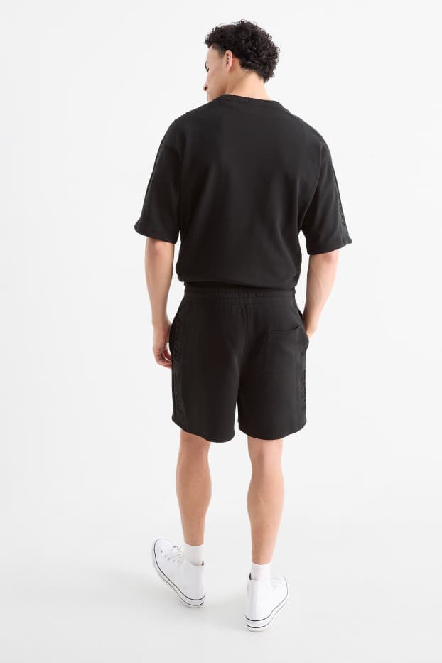 Hommes - Short en molleton - noir