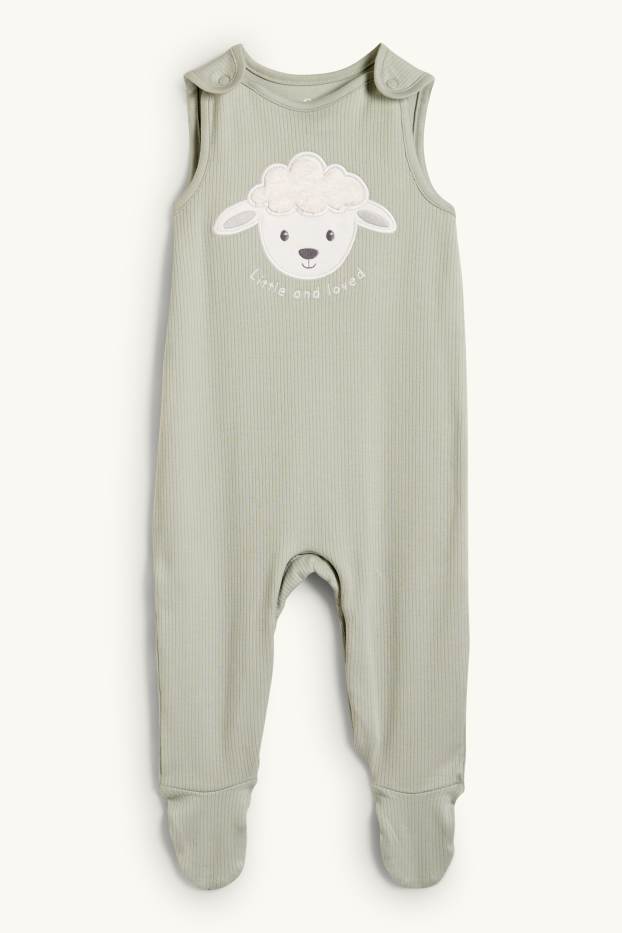 Baby Boys - Sheep - romper set - 2 piece - mint green