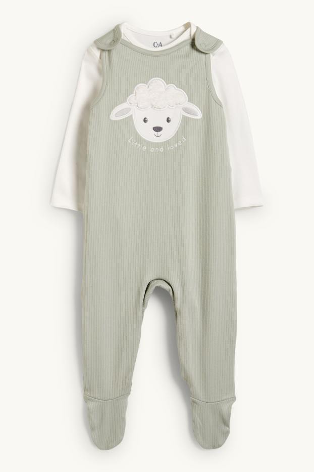 Baby Boys - Sheep - romper set - 2 piece - mint green