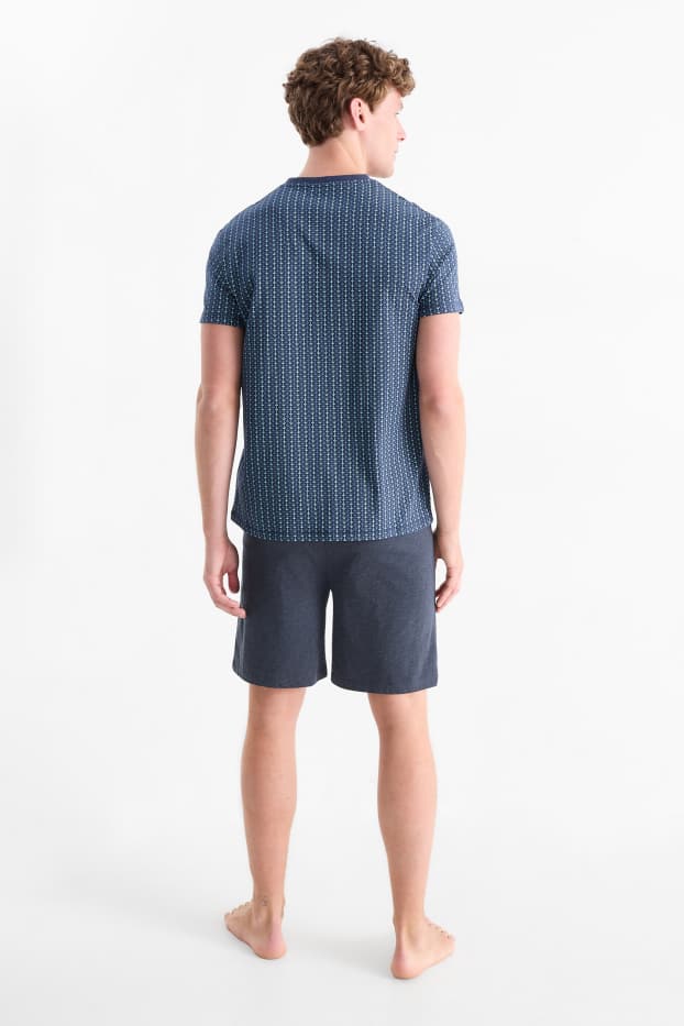 Hommes - Pyjashort - bleu foncé
