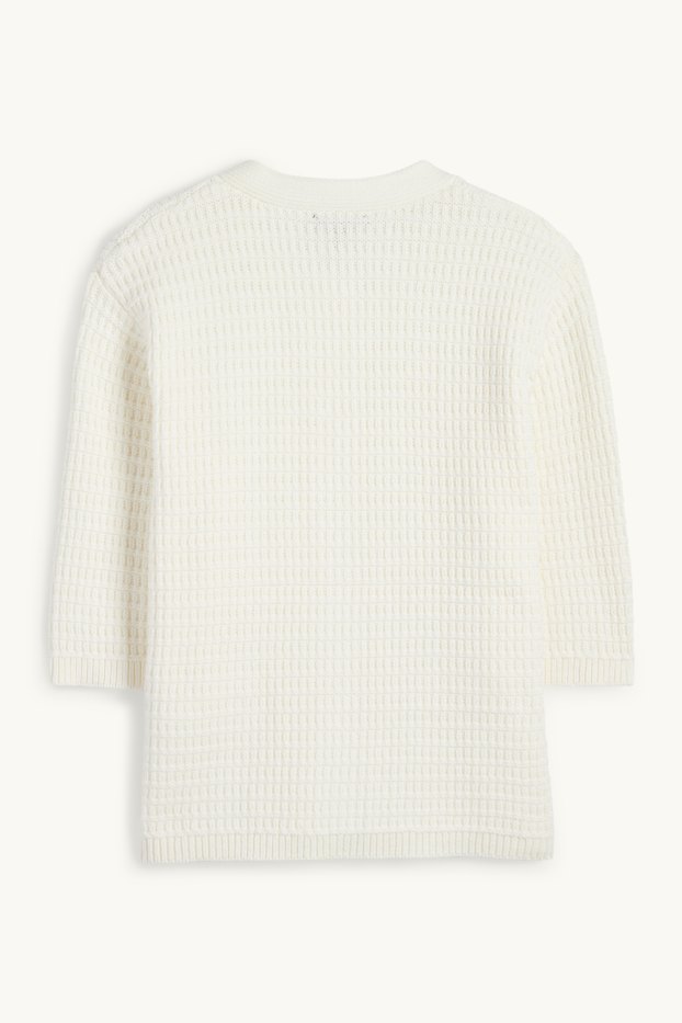 Mujer - Cárdigan - con textura - blanco roto