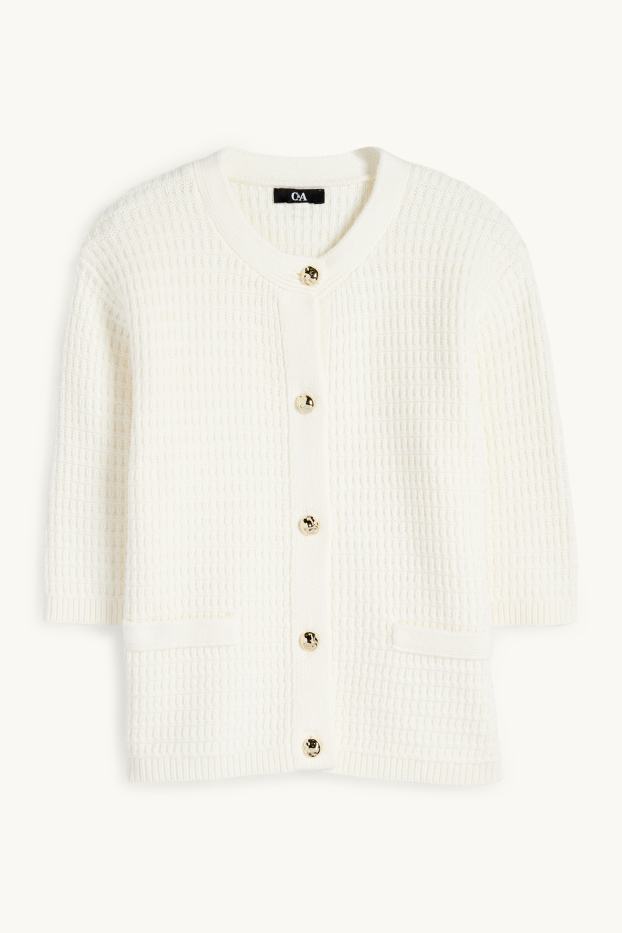 Mujer - Cárdigan - con textura - blanco roto