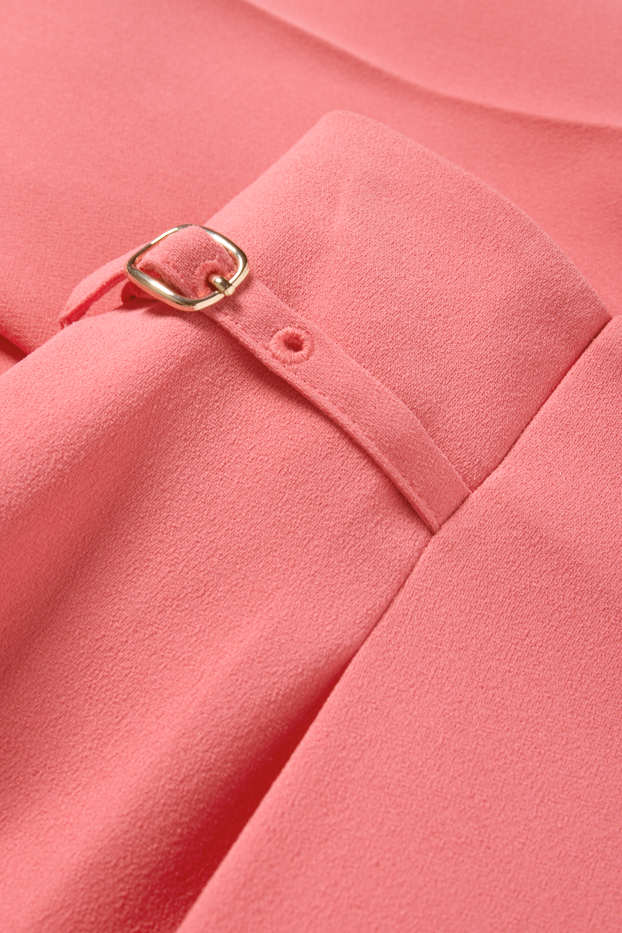 Women - Business trousers - high waist - wide leg - pink