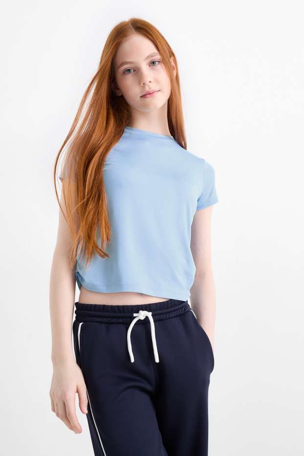 Enfants filles - Lot de 2 - hauts de sport - bleu clair