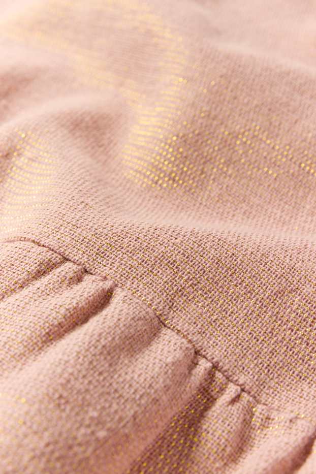 Enfants filles - Ensemble - chemisier et pantalon contenant du lin - 2 pièces - rose