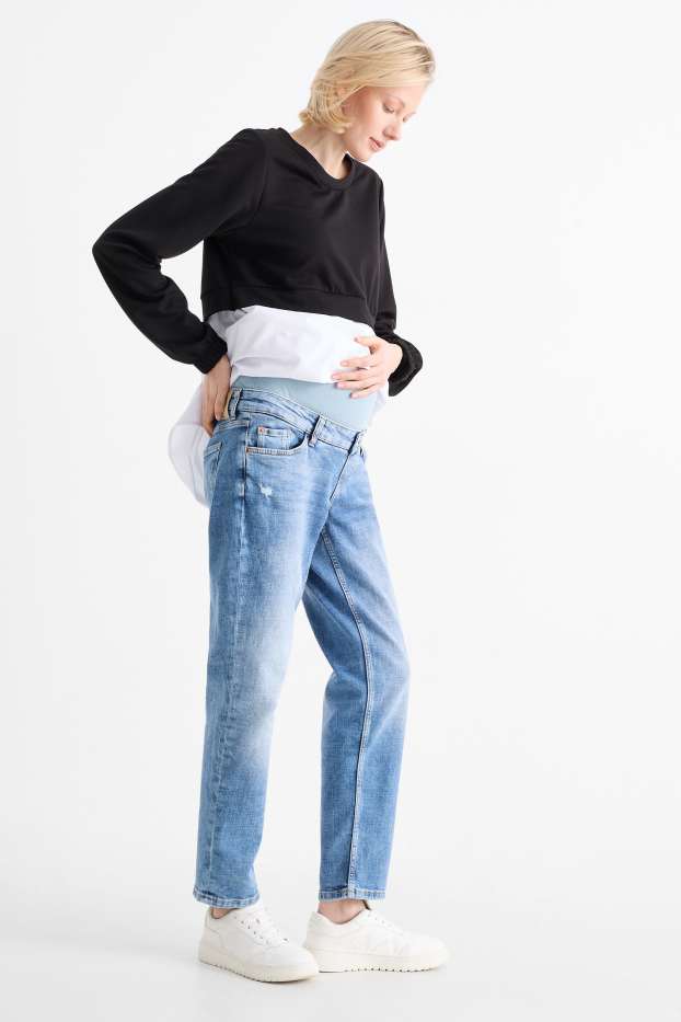 Dona - Texans de maternitat - tapered jeans - texà blau clar