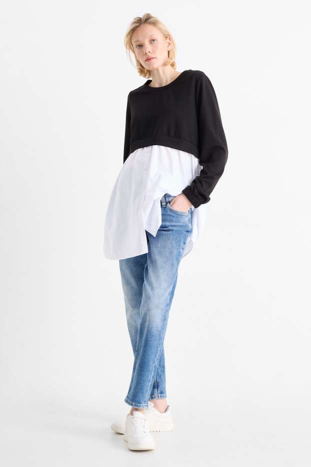 Dona - Texans de maternitat - tapered jeans - texà blau clar