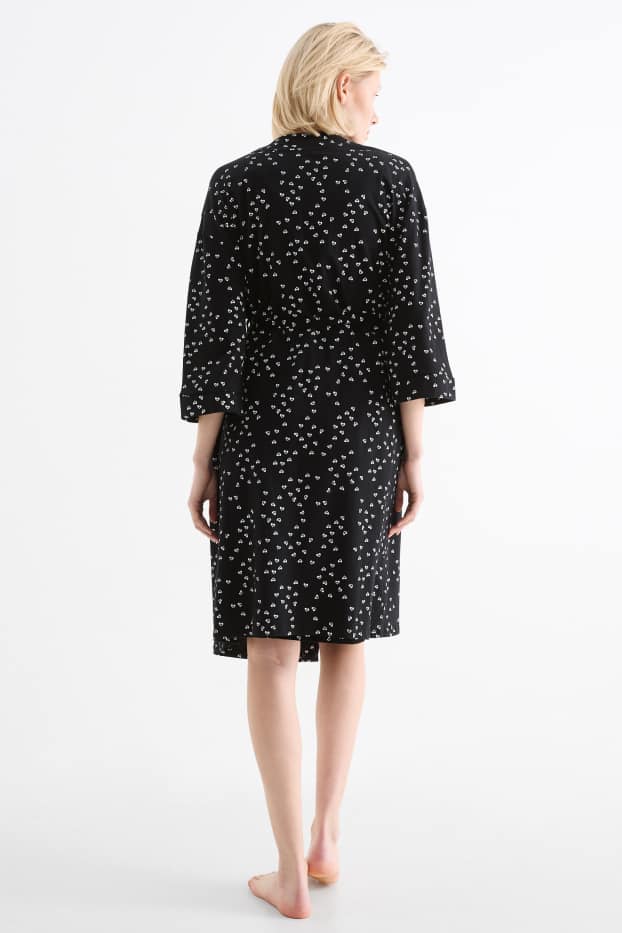 Dona - Conjunt - camisa de dormir i bata de maternitat - 2 peces - negre