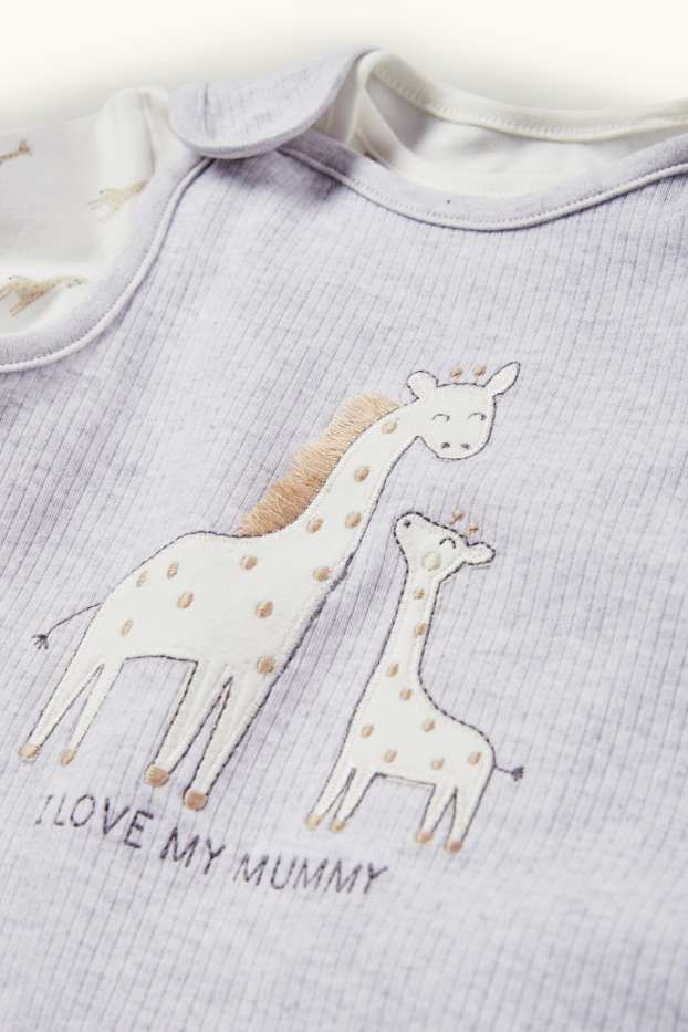 Unisex - Giraffe - romper set - 2 piece - gray