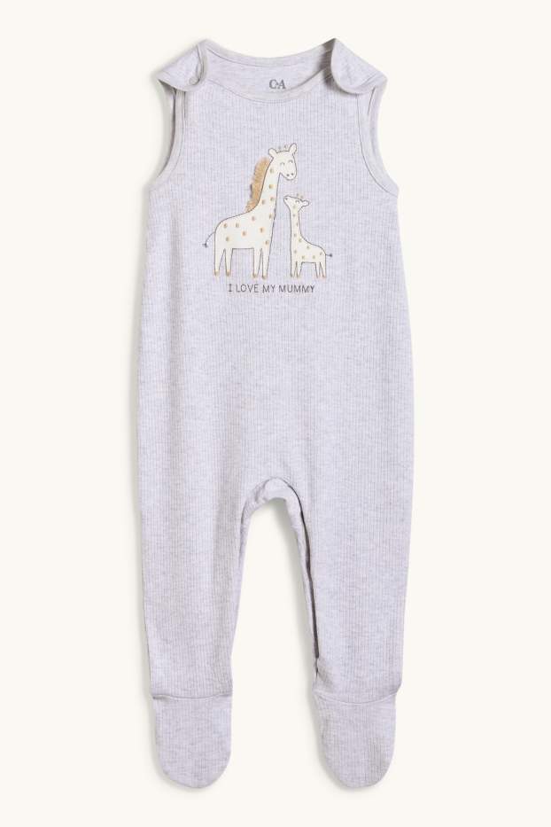 Unisex - Giraffe - romper set - 2 piece - gray