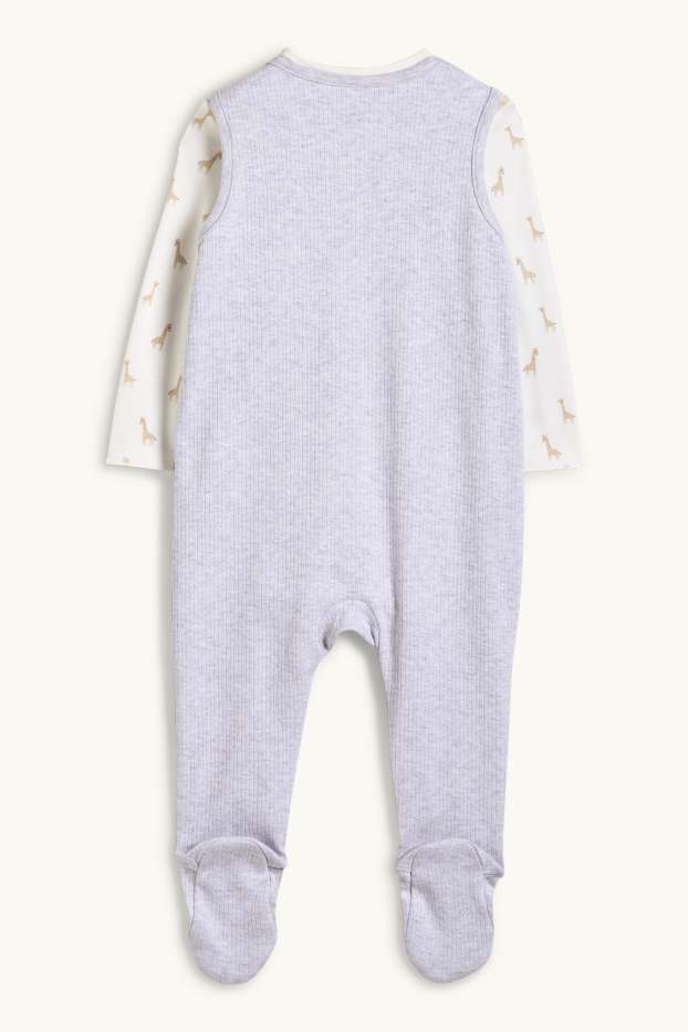 Unisex - Giraffe - romper set - 2 piece - gray