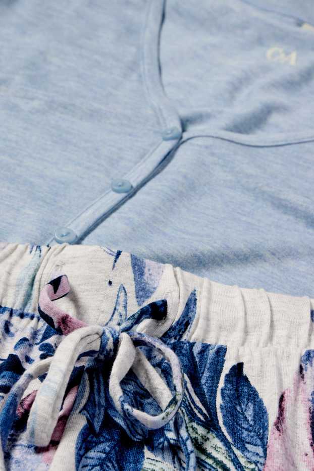 Damen - Viskose-Pyjama - hellblau