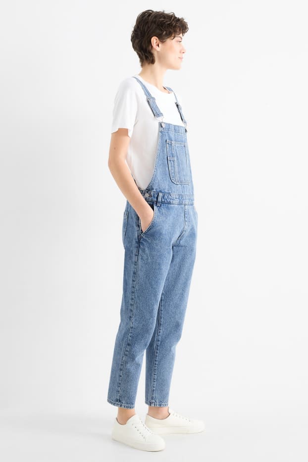 Dames - Tuinbroek van spijkerstof - tapered fit - jeanslichtblauw