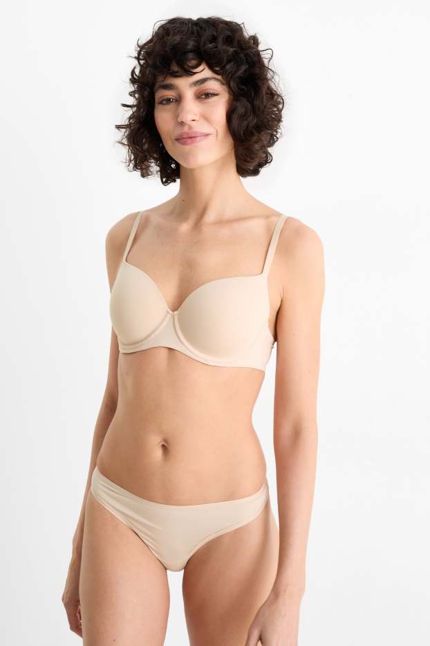 Femmes - Lot de 3 - strings - beige