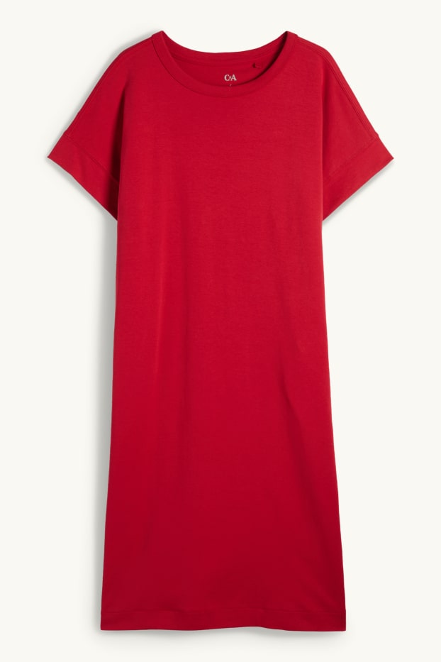 Femmes - Robe-T-shirt - rouge foncé