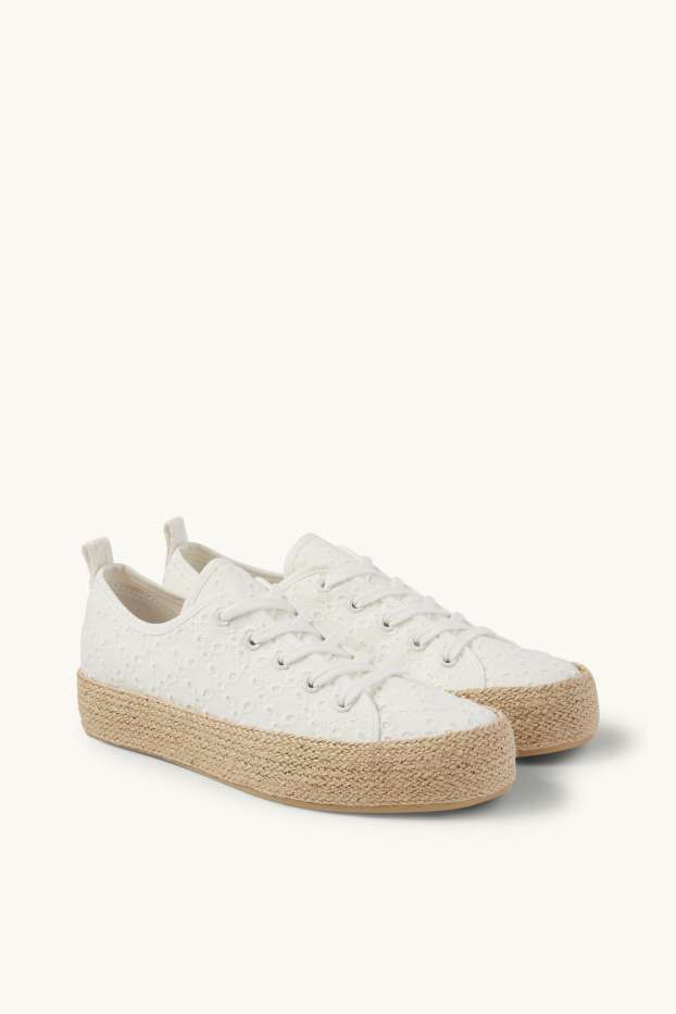 Dámské - Tenisky espadrilky - bílá