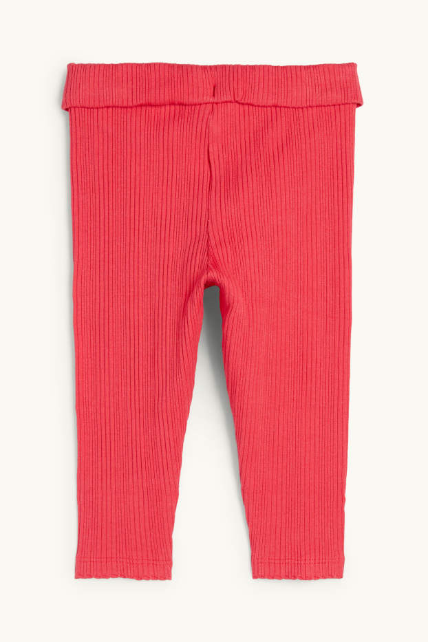 Neonate - Leggings per neonati - a coste - rosso