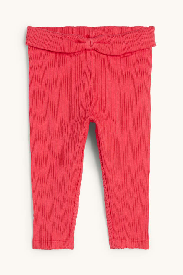 Neonate - Leggings per neonati - a coste - rosso