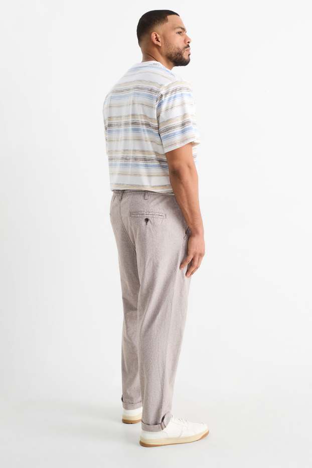 Hommes - Chino - tapered fit - marron clair