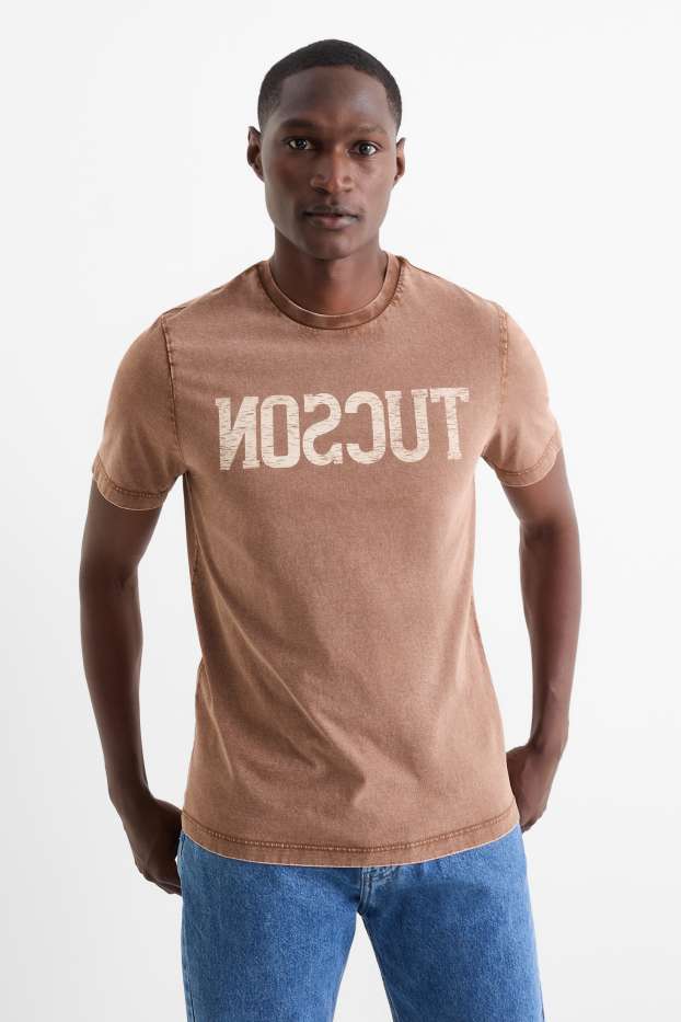 Herren - T-Shirt - Regular Fit - braun