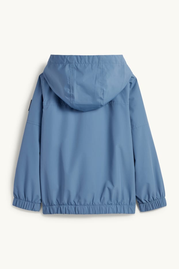 Kinder Jungen - Jacke mit Kapuze - wasserabweisend - blau