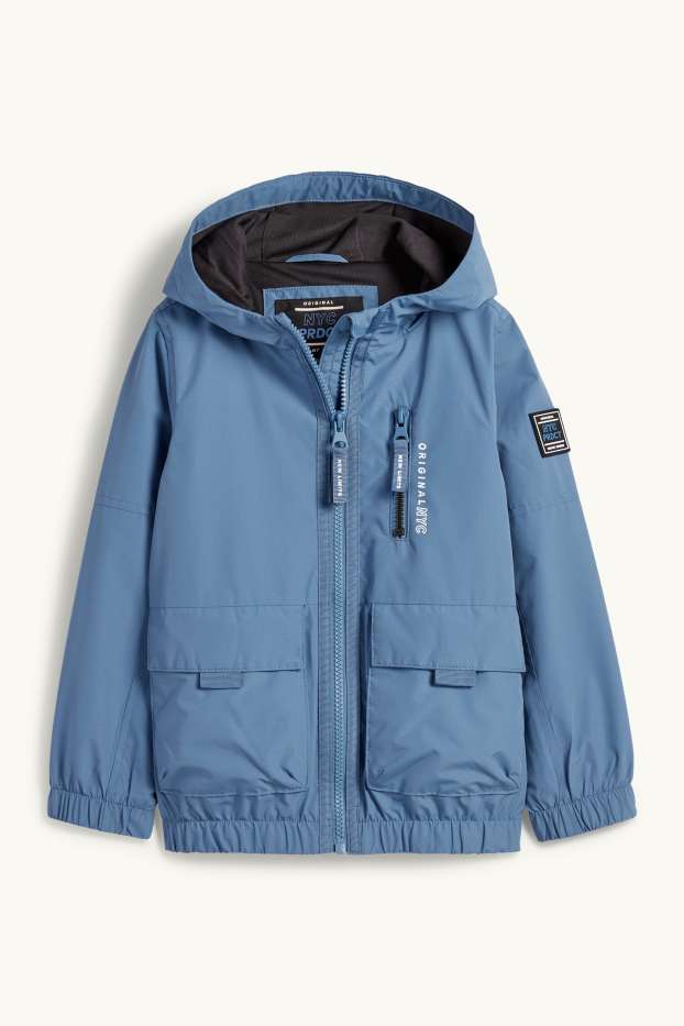 Kinder Jungen - Jacke mit Kapuze - wasserabweisend - blau