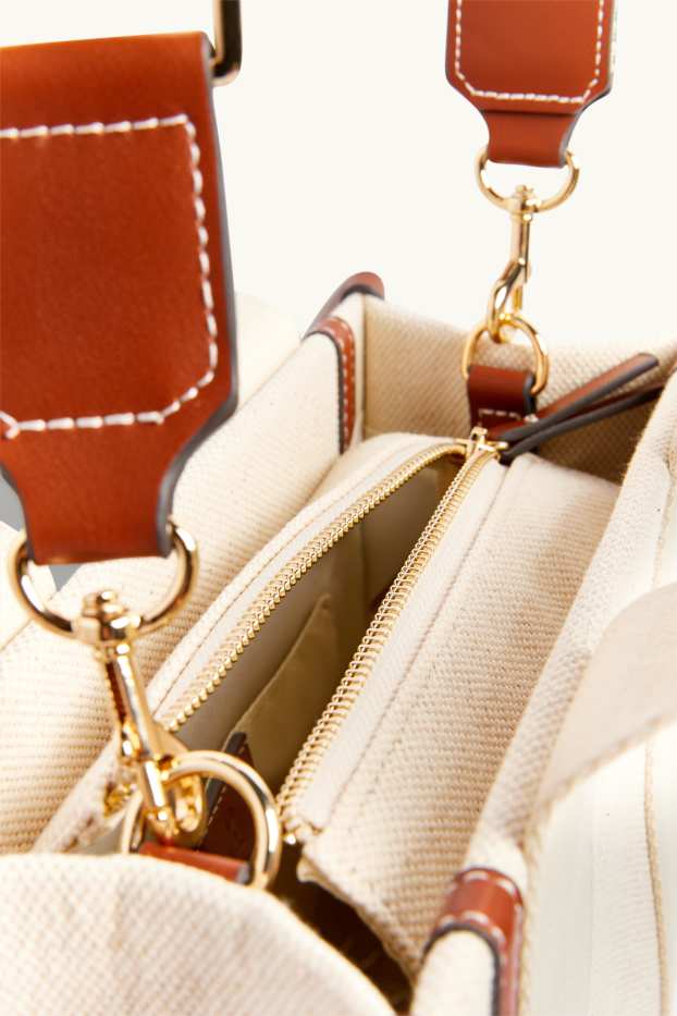 Women - Crossbody bag with detachable bag strap - beige