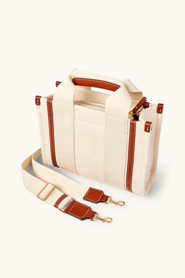 Women - Crossbody bag with detachable bag strap - beige