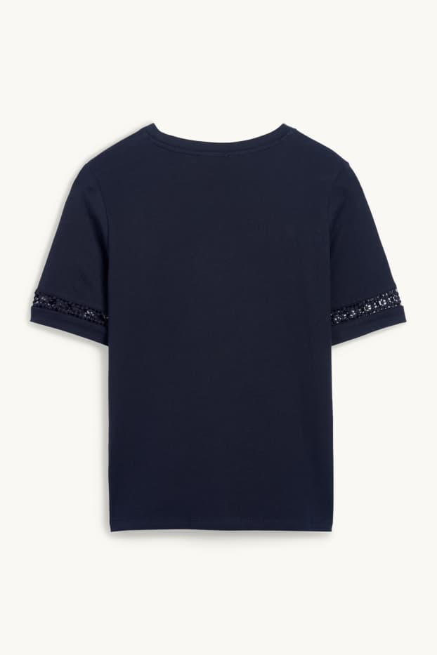 Dames - T-shirt - donkerblauw