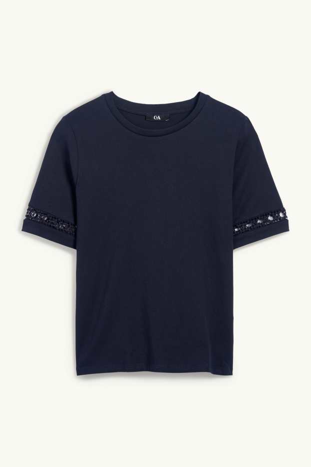 Dames - T-shirt - donkerblauw