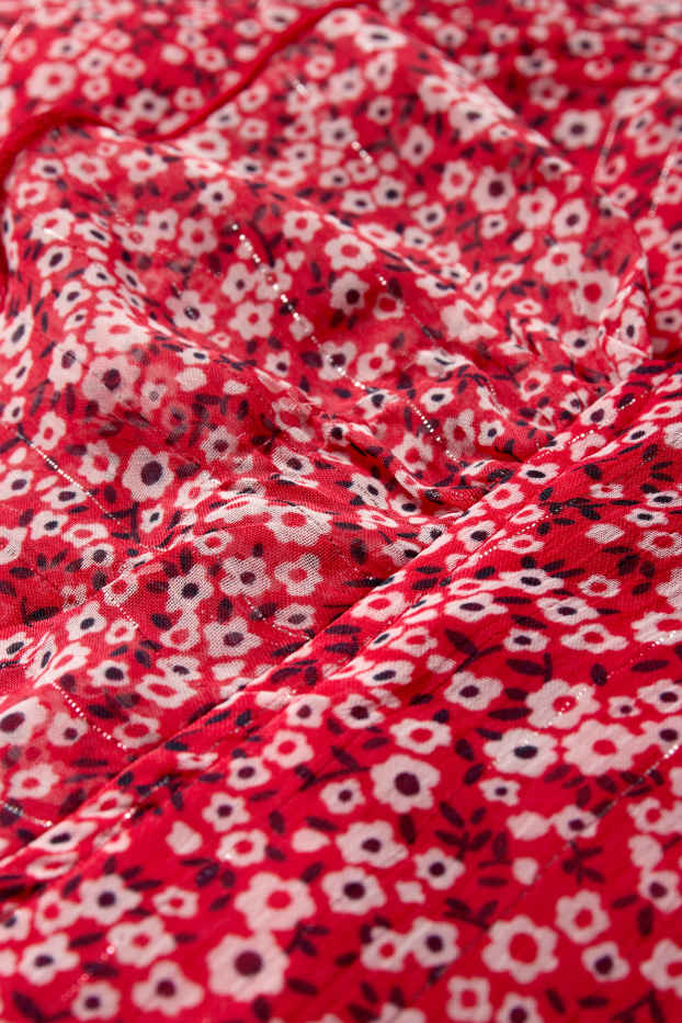 Enfants filles - Robe - à fleurs - rouge