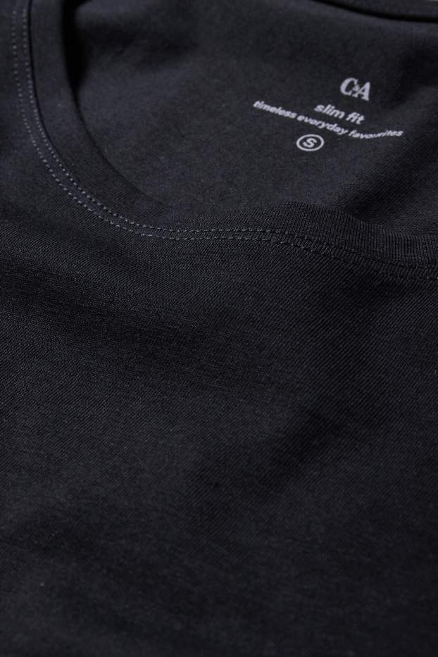 Damen - T-Shirt - Slim Fit - schwarz