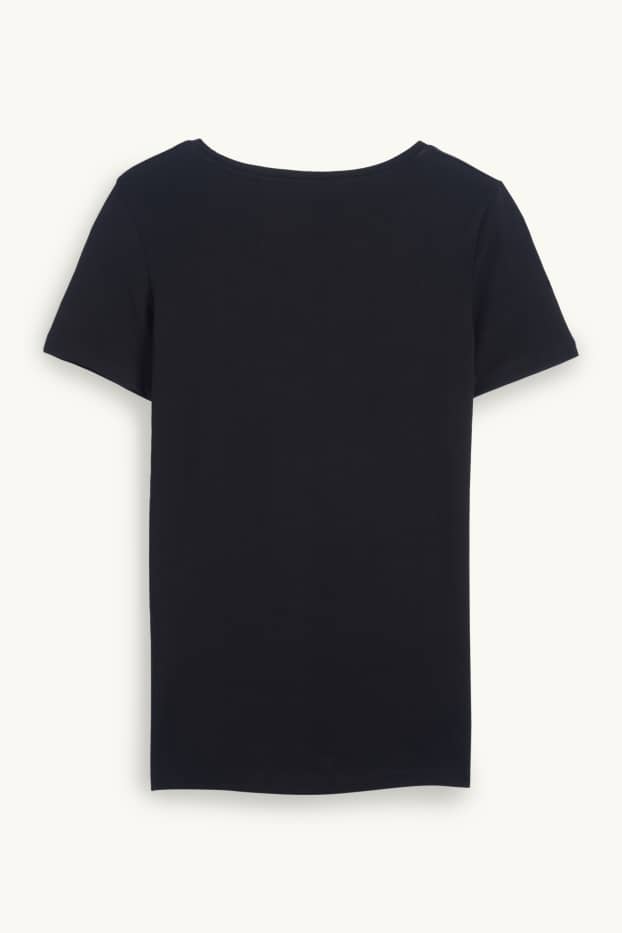 Damen - T-Shirt - Slim Fit - schwarz