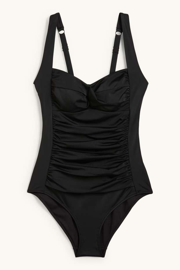Femei - Costum de baie cu pliuri - vătuit - LYCRA® XTRA LIFE™ - negru