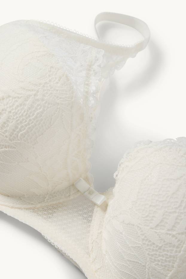 Dames - BH met beugels - PLUNGE - voorgevormd - crème wit