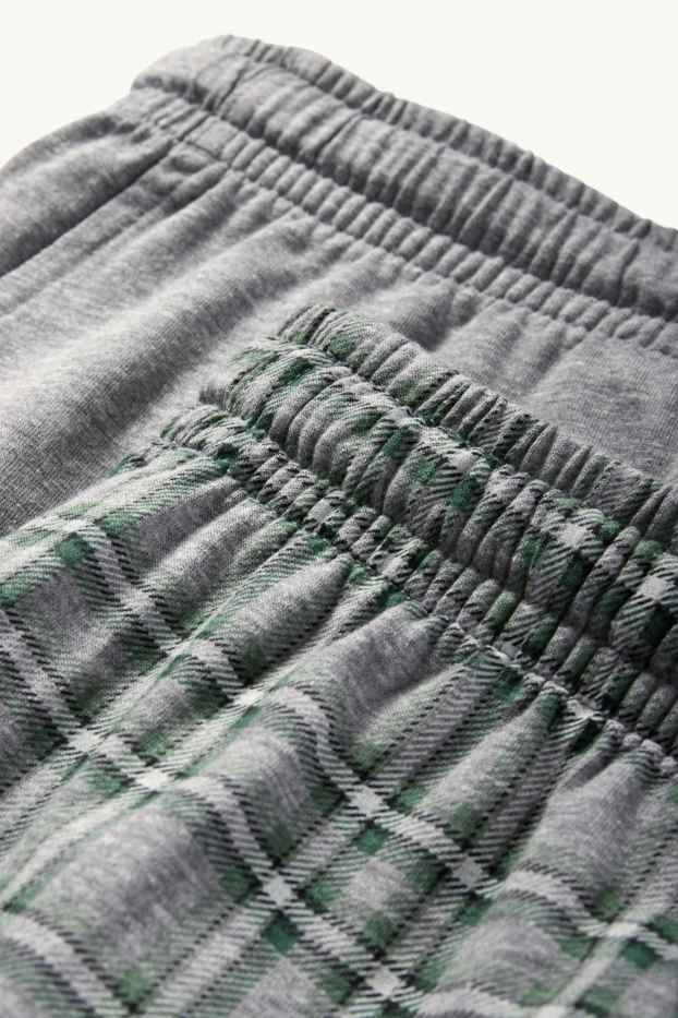 Hommes - Lot de 2 - shorts de pyjama - gris