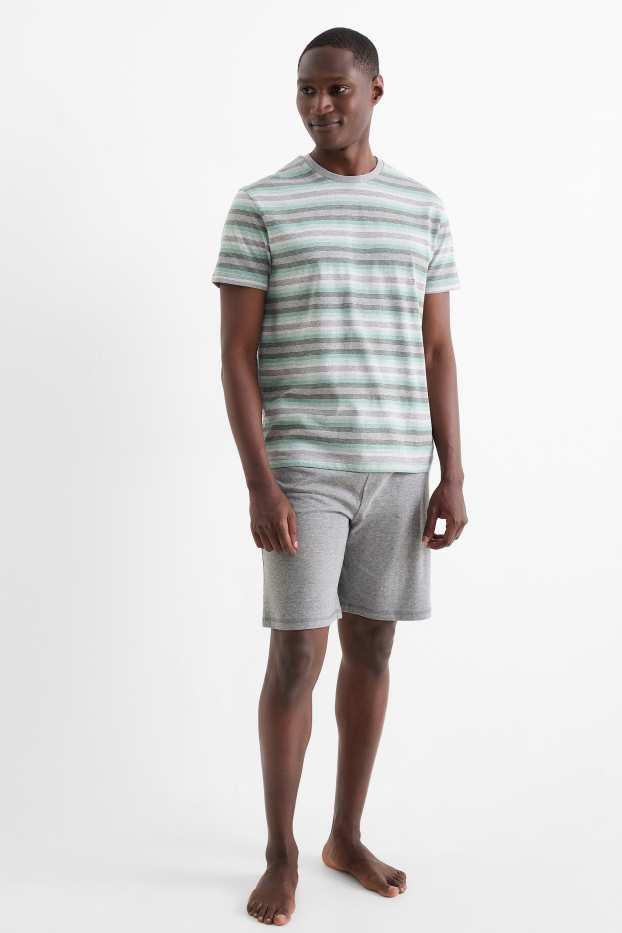 Herren - Shorty-Pyjama - grau