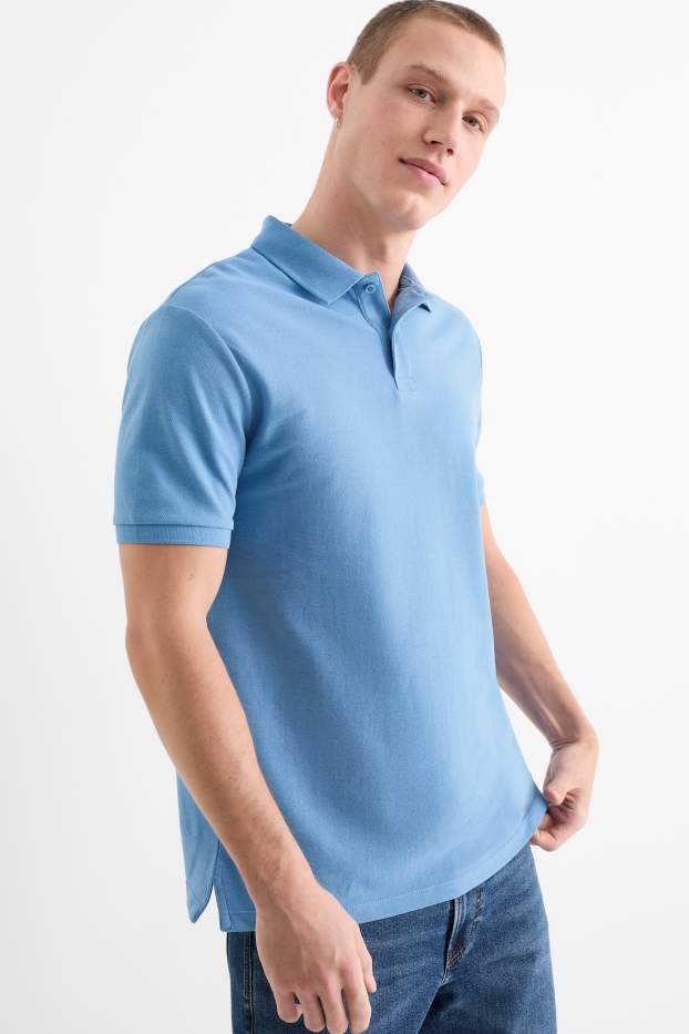 Bărbați - Tricou polo - albastru deschis