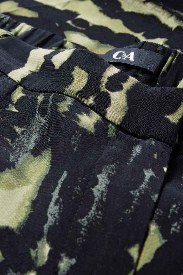 Mujer - Pantalón de tela - high waist - wide leg - estampado - verde