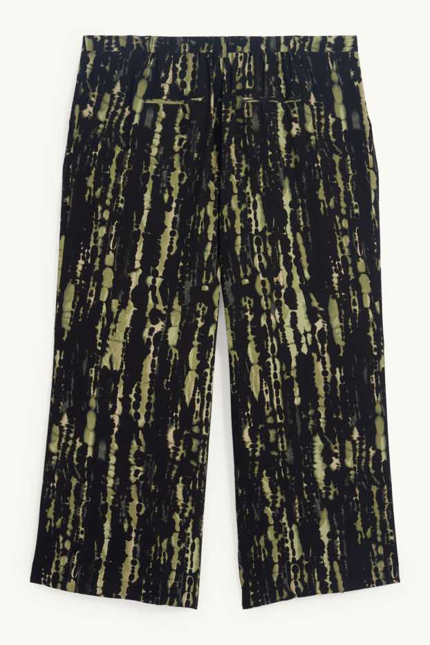 Mujer - Pantalón de tela - high waist - wide leg - estampado - verde