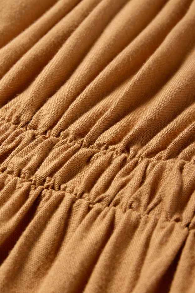 Kinder Mädchen - Kleid mit Leinen-Anteil - hellbraun