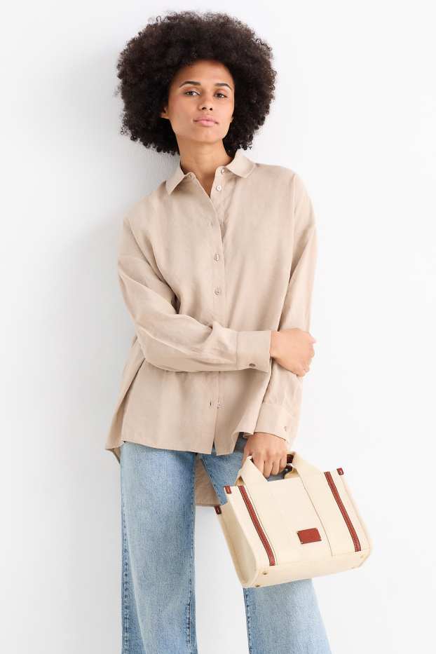 Women - Crossbody bag with detachable bag strap - beige