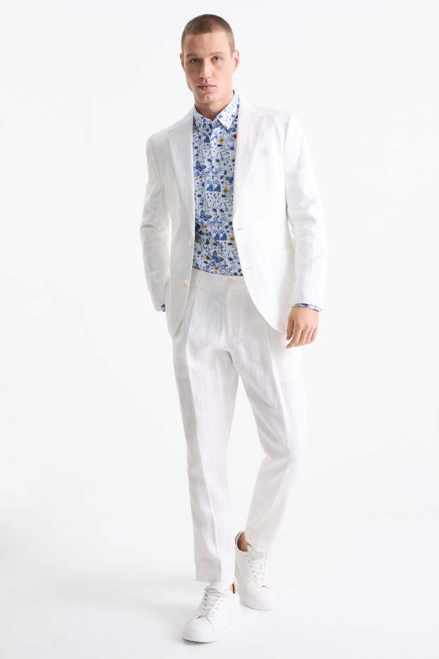 Men - Shirt - regular fit - button-down collar - blue