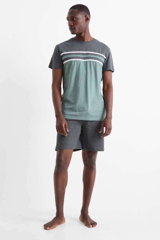 Herren - Shorty-Pyjama - grau