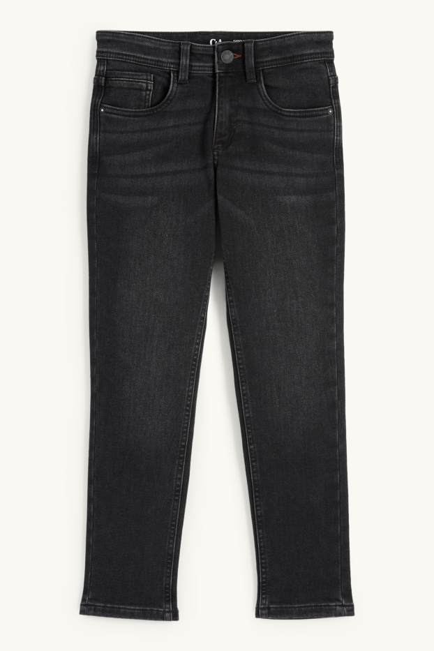 Kinder Buben - Slim Jeans - Thermojeans - Jog Denim - dunkeljeansgrau