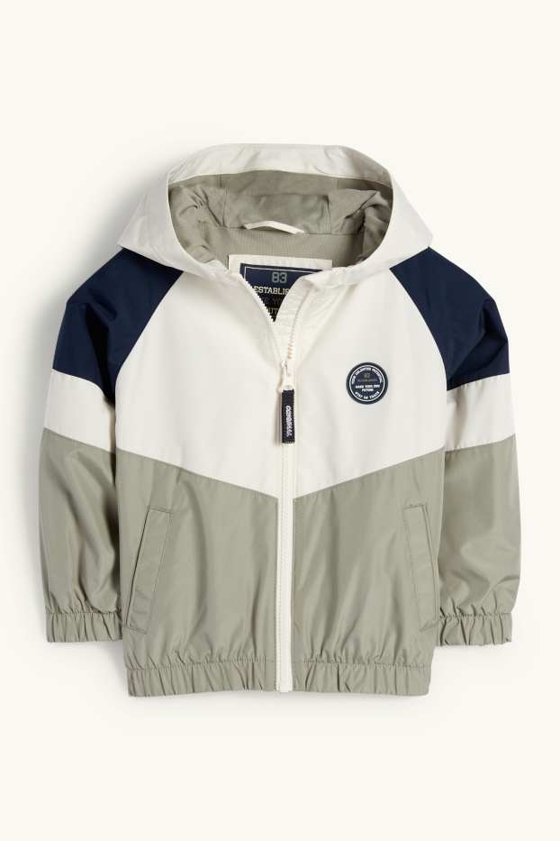 Kinder Jungen - Jacke mit Kapuze - wasserabweisend - grün