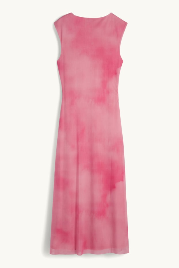 Dames - Jurk van mesh - met patroon - fuchsiarood