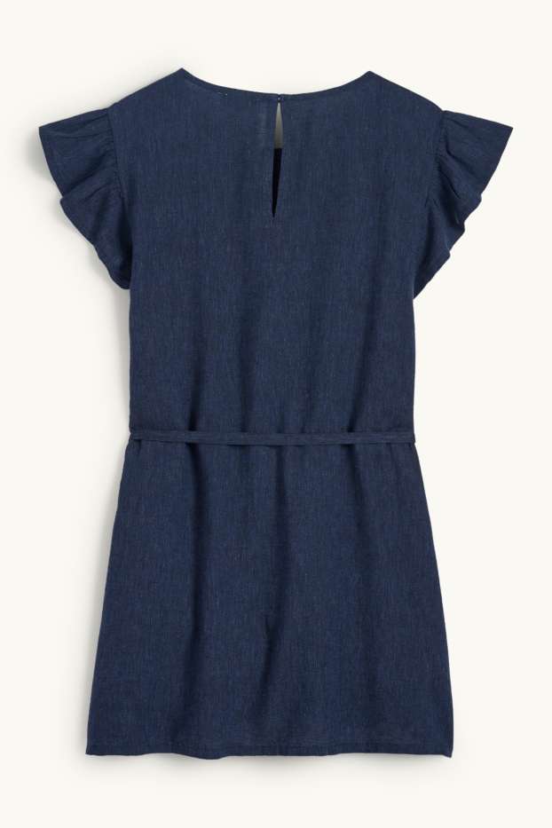 Femmes - Chemisier de grossesse - lin mélangé - bleu foncé